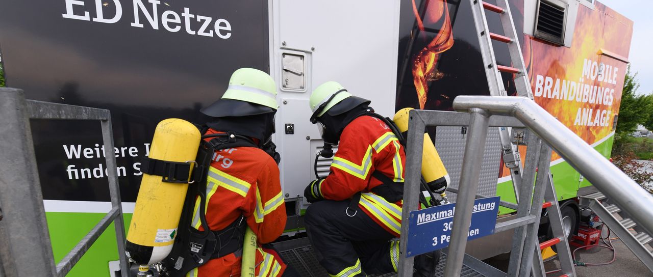 • Mobile Brandübungsanlage der ED Netze GmbH bietet realistische Trainingsmöglichkeit