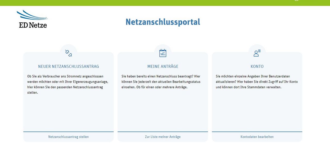 Netzanschlussportal ist online