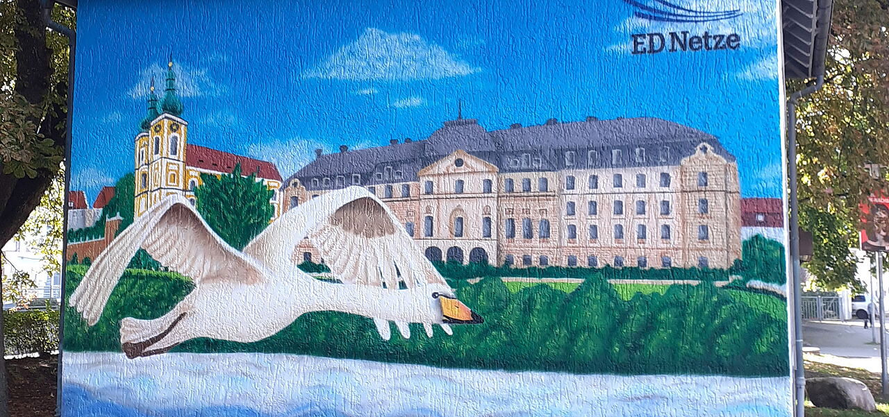 Airbrush-Kunst an der Trafostation Postplatz Donaueschingen